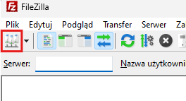 Menedżer Stron w FileZilla